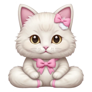 meditating cute cat with pink bow sticker