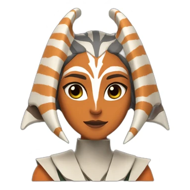 Ahsoka Tano (Portrait, front facing, Apple iOS 17 style) horns, tendrils sticker