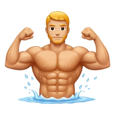 muscle biceps with water in the arms sticker