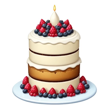 A layered tower of desserts with frosting sticker