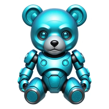 glitter mech bear cian cyberpunk sticker