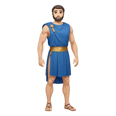 ancient greek man full length no weapons blue tunic sticker