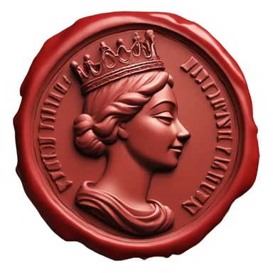 queen wax seal red crack broken circle sticker