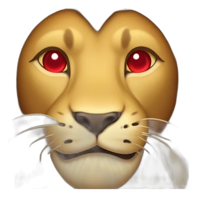 Lion smiling face with red hearts instead of eyes sticker