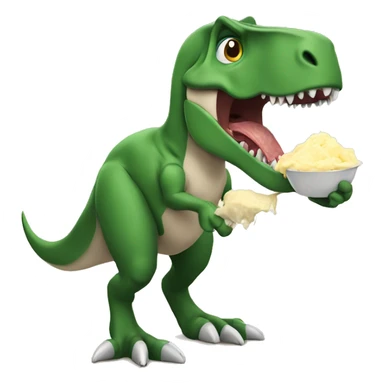 T - Rex eating mashed potatoes sticker