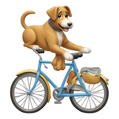 Dog riding bike  sticker