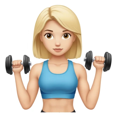 blonde gym girl with dumbells sticker