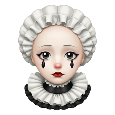 sad pierrot, black tear sticker
