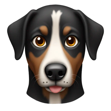black and brown mongrel dog sticker