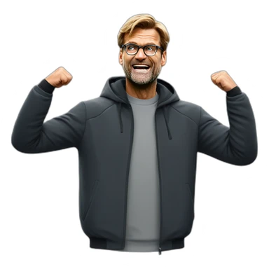 Jurgen Klopp shoulder shrug with hands up sticker