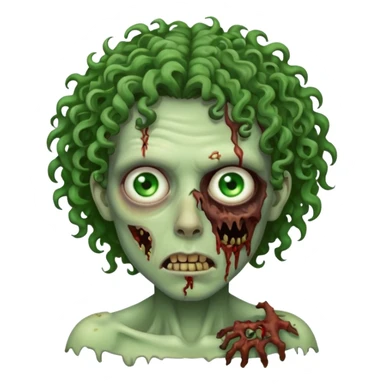 curly haired zombie sticker