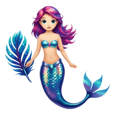 mermaid bird sticker