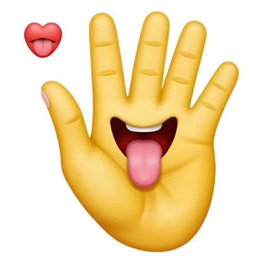 Tongue sticking out between two v'd fingers sticker