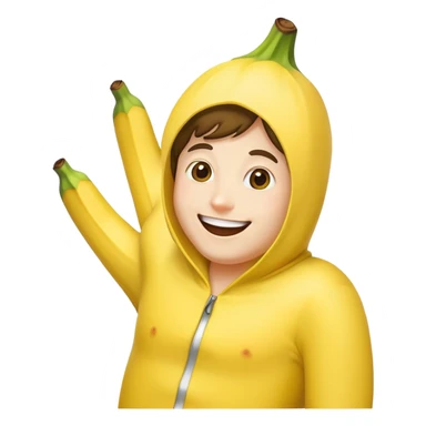 person wearing a banana costume sticker