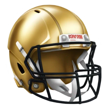 Football player with gold helmet spiking a football sticker