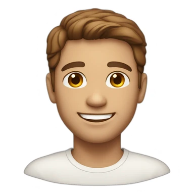 smiling gree-neyed brown-haired man with light skin  sticker