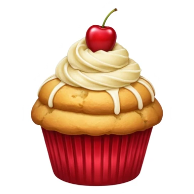 gold vanilla muffin cherry on top sticker