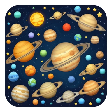 Solar system space sticker