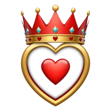 heart 75% red and 25% black with a queen's crown on top sticker
