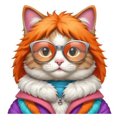 Cat wearing geekchic mood glasses  sticker
