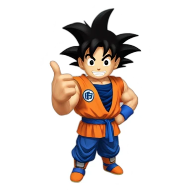 Goku with thumb up with végéta  sticker