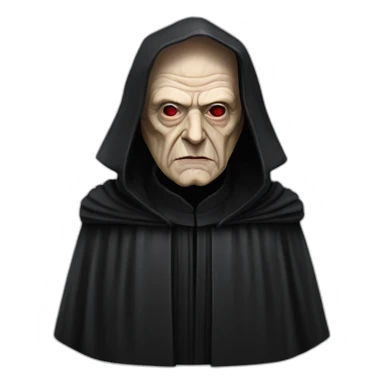 Emperor Shiev Palpatine (scarred and deformed, black hood, robe) Star Wars The return of the jedi sticker