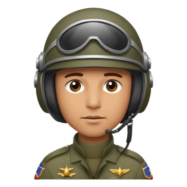 a brutal male military pilot in an aviation helmet and a modern uniform. maximum quality sticker