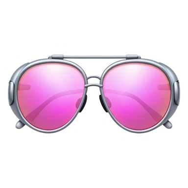 futuristic protective glasses with pink holographic lenses, high-tech design sticker