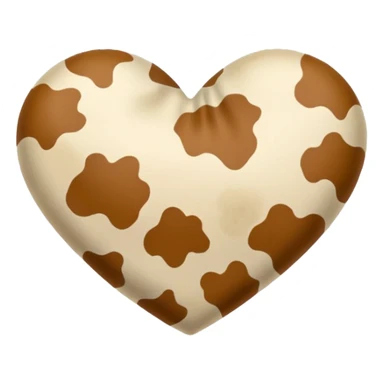 Beige Cow print heart  sticker