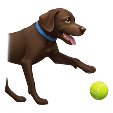 Chocolate lab catching tennis ball sticker