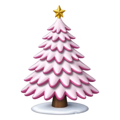 White Christmas tree with pink ornaments sticker