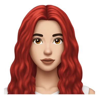 dua lipa with red long hair sticker