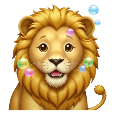  lion blowing bubbles sticker