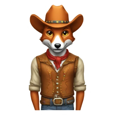 cowboy clown fox sticker