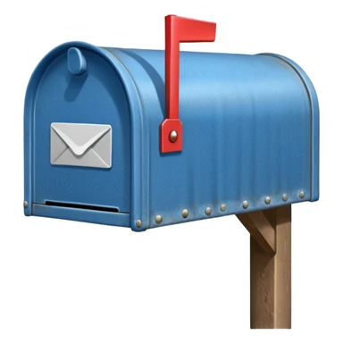 empty open blue mailbox sticker