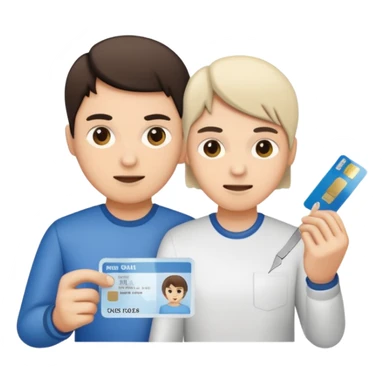 Scissors cutting an ID card in 2 halfs.hyper realistic sticker