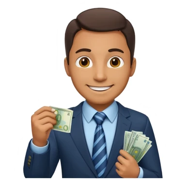 AN UNCLE with a tie in business clothes and with euro money
 sticker