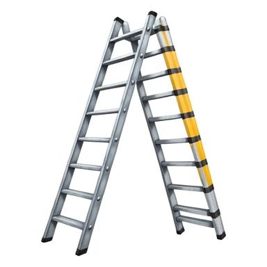Broken ladder with tape fix sticker