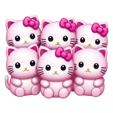 cute pink kawaii hello kitties sticker
