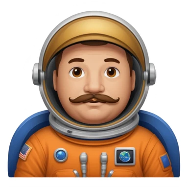 astronaut very fat man with moustache sticker
