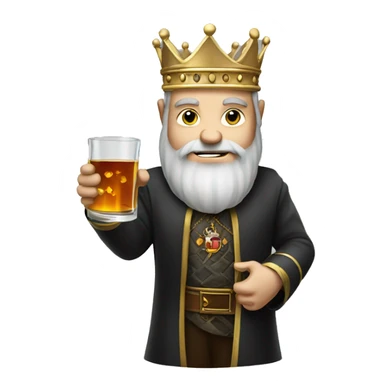 white king holding whiskey glass sticker
