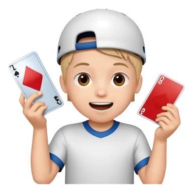 Kid opening sports cards sticker