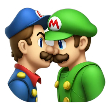 Luigi kissing Mario sticker
