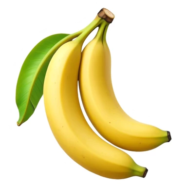 Cinematic Realistic Banana Emoji, Bright and cheerful, with a smooth, yellow peel slightly speckled with spots, revealing a soft, sweet interior. The banana is curved elegantly, standing out against the soft green leaves. Soft glowing outline, capturing the essence of tropical sweetness and energy in a ripe banana. sticker