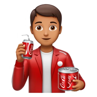 man with coke tin sticker