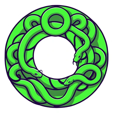 circle of snakes, multiple snakes arranged in a circular pattern sticker