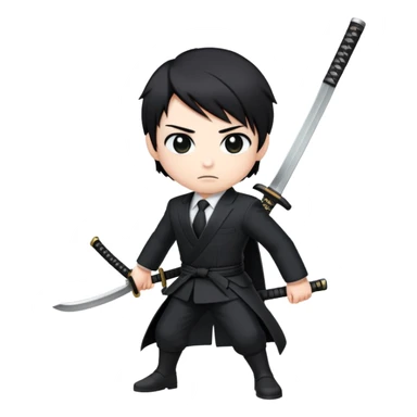 main character of a "Katana Zero" computer game sticker