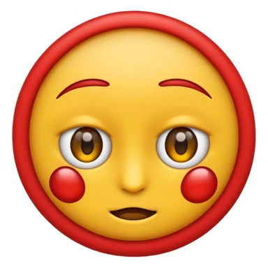 Crea un emoji kn los ojos rojos, k estén entre abiertos, sticker