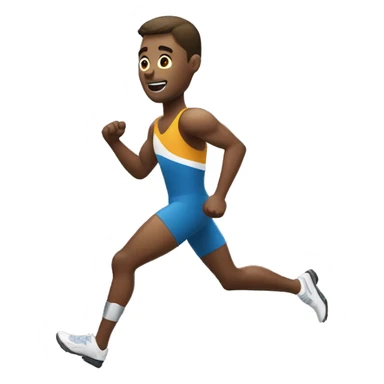 Disabled athlete man running with a prosthetic leg sticker