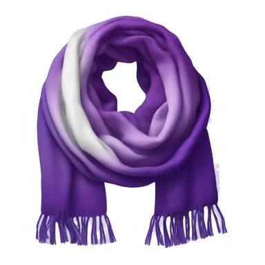 Realistic royal purple to white ombre winter scarf isolated. sticker